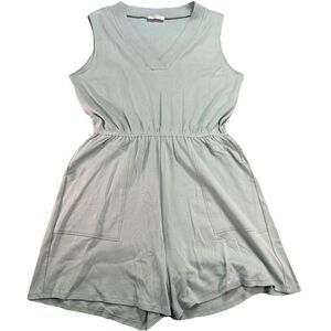 Zenana Romper Sleeveless V-neck Mint/Green, Pockets Sz‎ 1X Comfy, Preppy, Dress